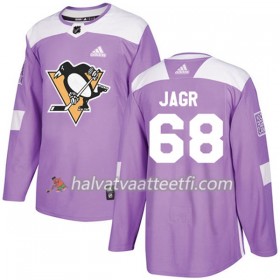 Miesten NHL Pittsburgh Penguins Pelipaita Jaromir Jagr 68 Adidas 2017-2018 Violetti Fights Cancer Practice Authentic